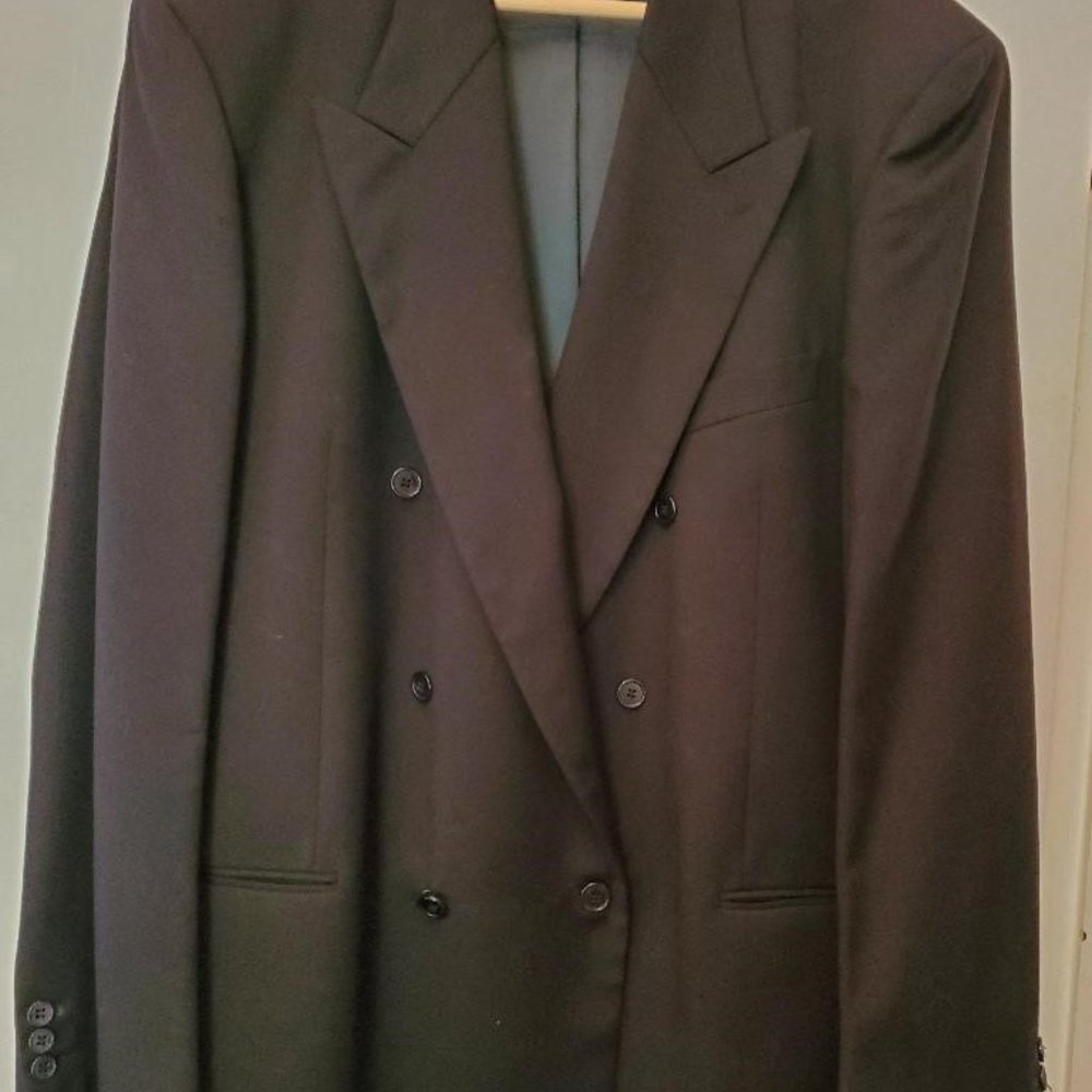 Mani Men's Black Doulebreasted Blazer 44L